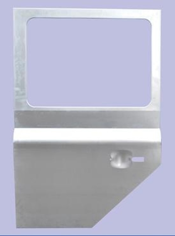 LR705N-SGALV - Left Hand 2nd Row Door Skin - Land Rover Defender with Push Button Doors - Galvanised Image 1