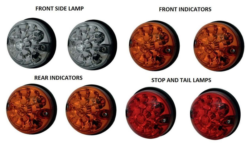 LR6055 - DA1192 | Defender LED Coloured Lamp Kit in Genuine Land Rover Style - Upgrade Kit For Front and Rear Lights Image 1