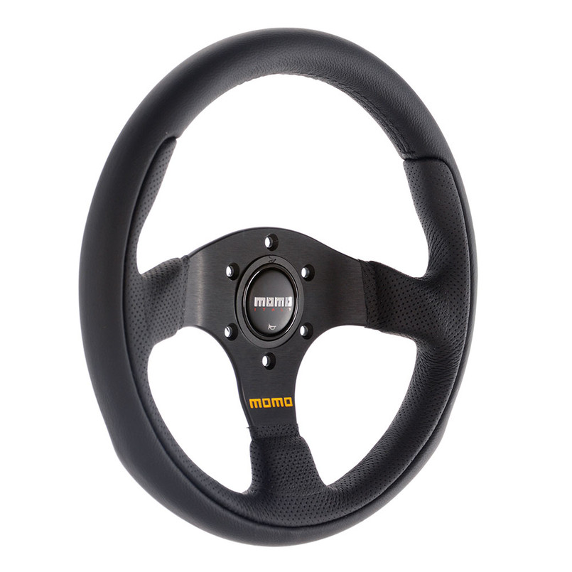 M11102632812R - Defender Momo Team 280mm Steering Wheel In Black Leather Image 2