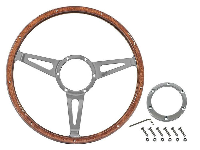 53SPCW - Mountney Light Wood Rim 15" Steering Wheel for Land Rover Defender Image 3