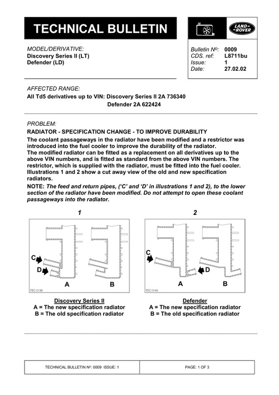 PCC001070 - Discovery 2 Radiator for TD5 Engines - Does Not Fit Petrol Engines Image 3