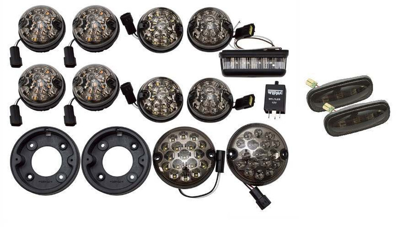 LRC1389 | Defender LED Smoked Lamp Kit in Genuine Land Rover Style - Upgrade Kit For Front and Rear Lights Including Side Repeaters Image 1