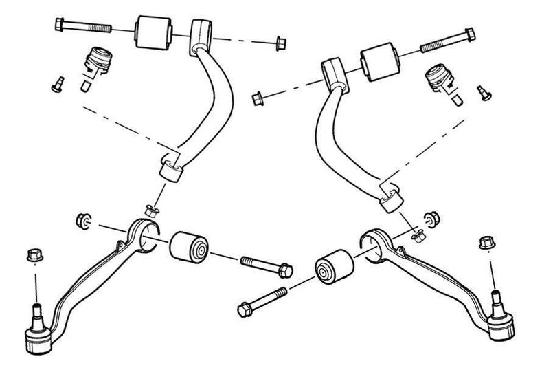 LRC9929 - Range Rover L322 Front Upper & Lower Suspension Arm Kit - Both Left & Right Sides - Aftermarket or OEM Available Image 1