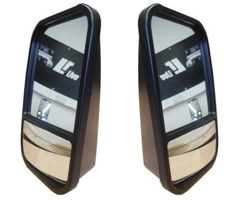 LRC10068 - Gloss Black Blind Spot Mirror Set - Suits all Land Rover Defender Models 1987-2016 - Available with Standard or Extended Mirror Arms - BACKORDERED NO ETA Image 1
