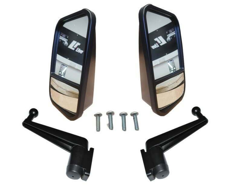 LRC10068 - Gloss Black Blind Spot Mirror Set - Suits all Land Rover Defender Models 1987-2016 - Available with Standard or Extended Mirror Arms - BACKORDERED NO ETA Image 2
