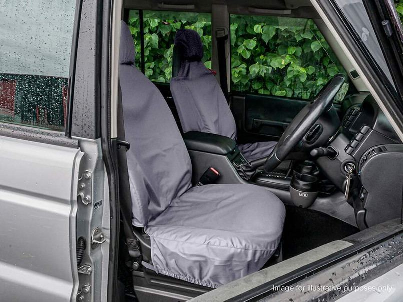 DA3662 - Waterproof Front Seat Covers (Pair) - Land Rover Discovery 2 - available in Black, Grey and Sand Image 2