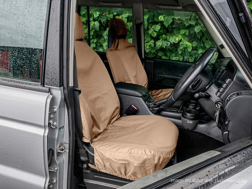 DA3662 - Waterproof Front Seat Covers (Pair) - Land Rover Discovery 2 - available in Black, Grey and Sand Image 3