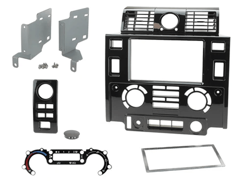 CT23LR07 - Double DIN Replacement Fascia and Switch Relocation Kit - Land Rover Defender Puma TDCi 2007 onwards - by MUD UK Image 2