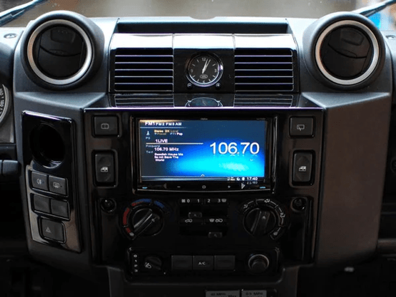 CT23LR07 - Double DIN Replacement Fascia and Switch Relocation Kit - Land Rover Defender Puma TDCi 2007 onwards - by MUD UK Image 3