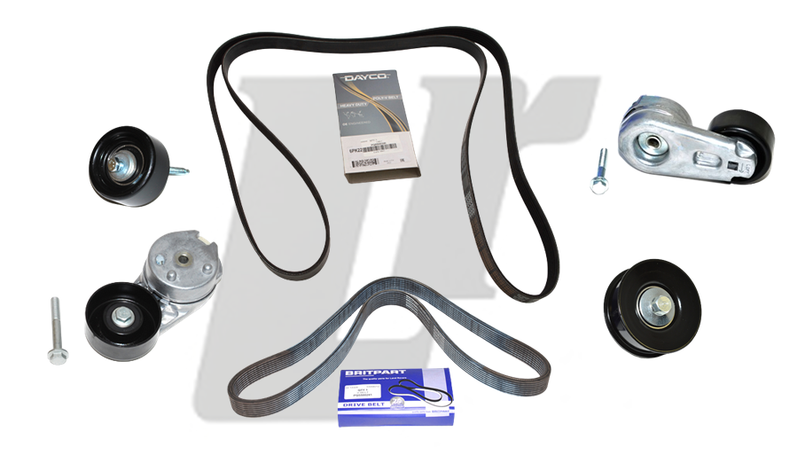 LRC10416 - Drive Belt and Tensioner Kit - 4.2 Supercharged Petrol - L322 Range Rover 2002-2009 - Genuine Land Rover option available Image 1