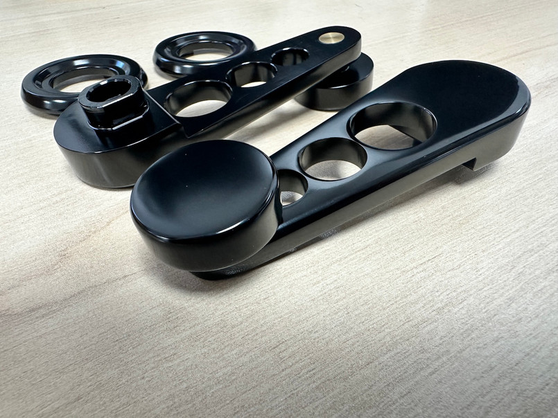 LRC2880 - Retro Window Winder Handles for Land Rover Defender - in Black Aluminium - Fits from 1994 Image 1