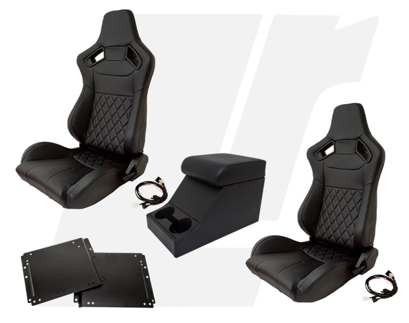 LRC10545 - Pair of Heated Sport Seats and Cubby Box Set - Land Rover Defender 1987-2016 - exclusive to LR Parts Image 1