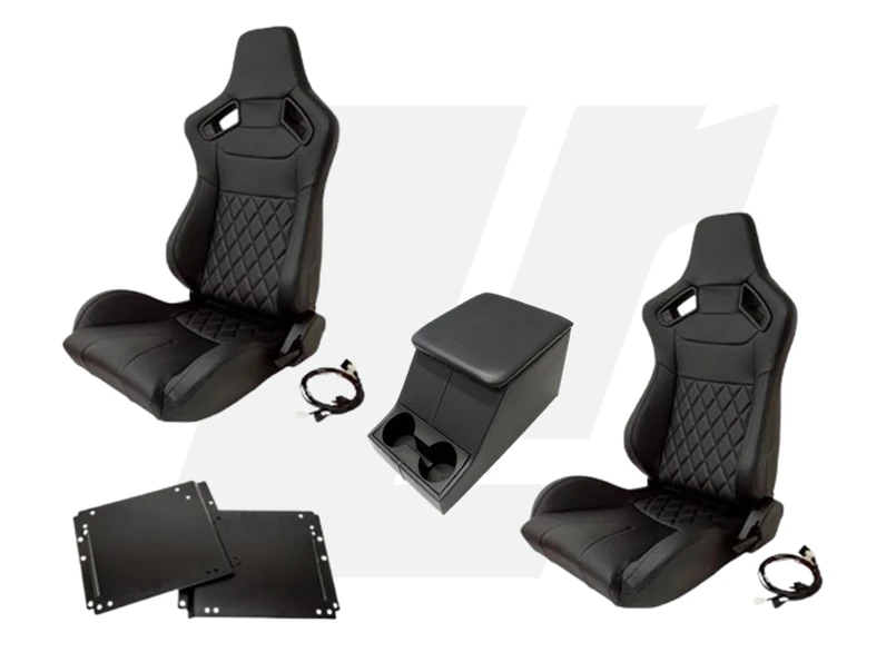 LRC10545 - Pair of Heated Sport Seats and Cubby Box Set - Land Rover Defender 1987-2016 - exclusive to LR Parts Image 1
