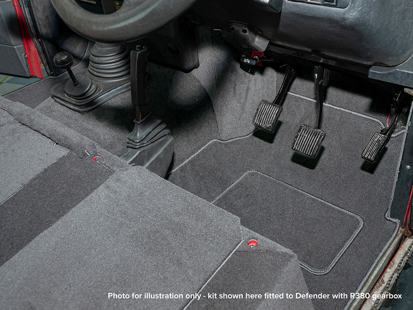 DA4910GREY - Front Carpet Set - LT77 Land Rover Defender 1983-1993 - For RHD Vehicles only Image 3