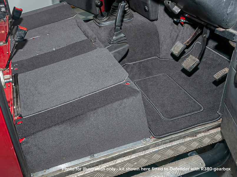 DA4910GREY - Front Carpet Set - LT77 Land Rover Defender 1983-1993 - For RHD Vehicles only Image 7