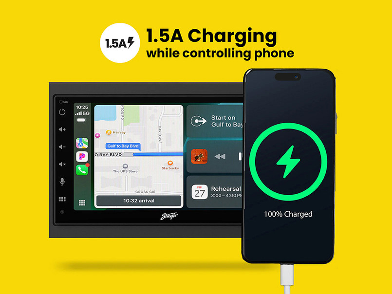 DA4996 - Stinger 2 DIN Head Unit - IE268 6.8" Touchscreen Infotainment System Image 6