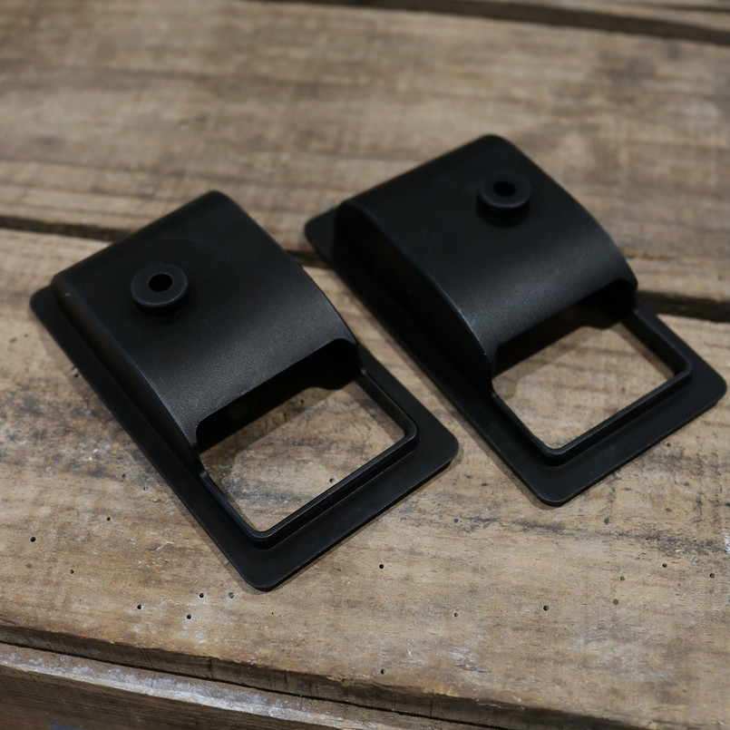 EXT014-184 - Billet Aluminium Interior Door Lever Surround - Black (Pair) - by Exmoor Trim Image 2