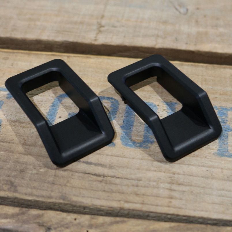 EXT014-180 - Billet Aluminium Interior Door Lock Pin Surrounds -Black (Pair) - by Exmoor Trim Image 1