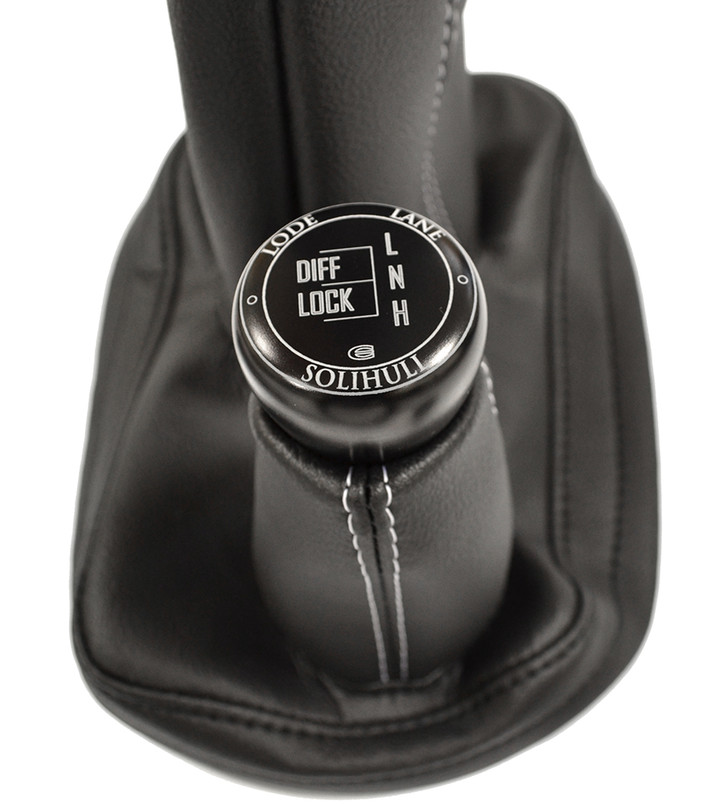 EXT014-19 - Lode Lane Solihull Black Alloy LT77 Premium Gaiter and Gear Shift Knob Set - Leather - White Stitch - by Exmoor Trim Image 6
