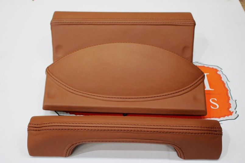LRI34205 - Defender Puma Dash Pod Trim Kit - Tan Leather by Lucari - Fits from 2007 Onwards Image 1