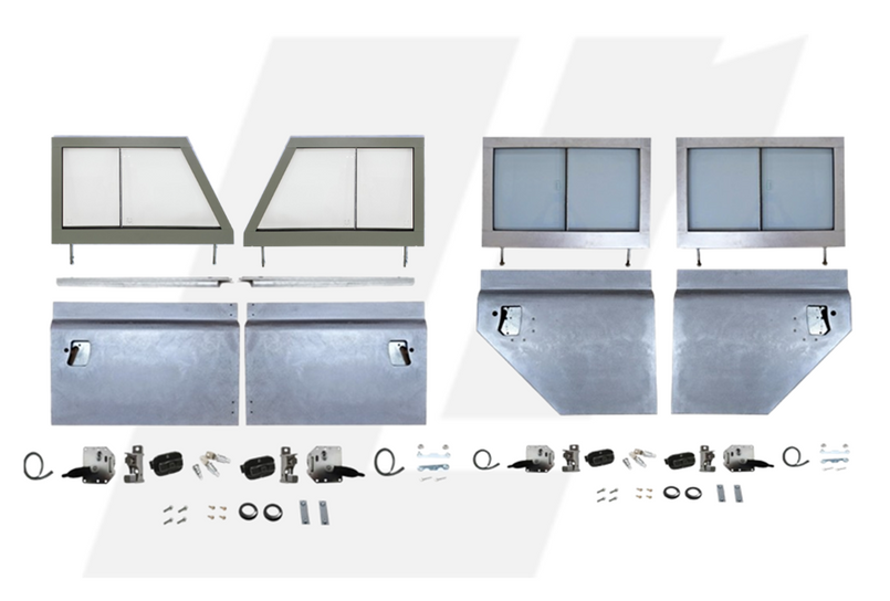 LRC10846 - Front & Side Defender Door Conversion Kit - Set of 4 Doors to fit Series 3 Doors to your Defender - Includes Galvanised Door Bottoms Image 1