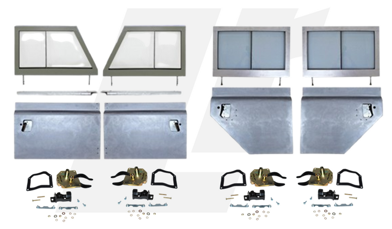 LRC10846 - Front & Side Defender Door Conversion Kit - Set of 4 Doors to fit Series 3 Doors to your Defender - Includes Galvanised Door Bottoms Image 1