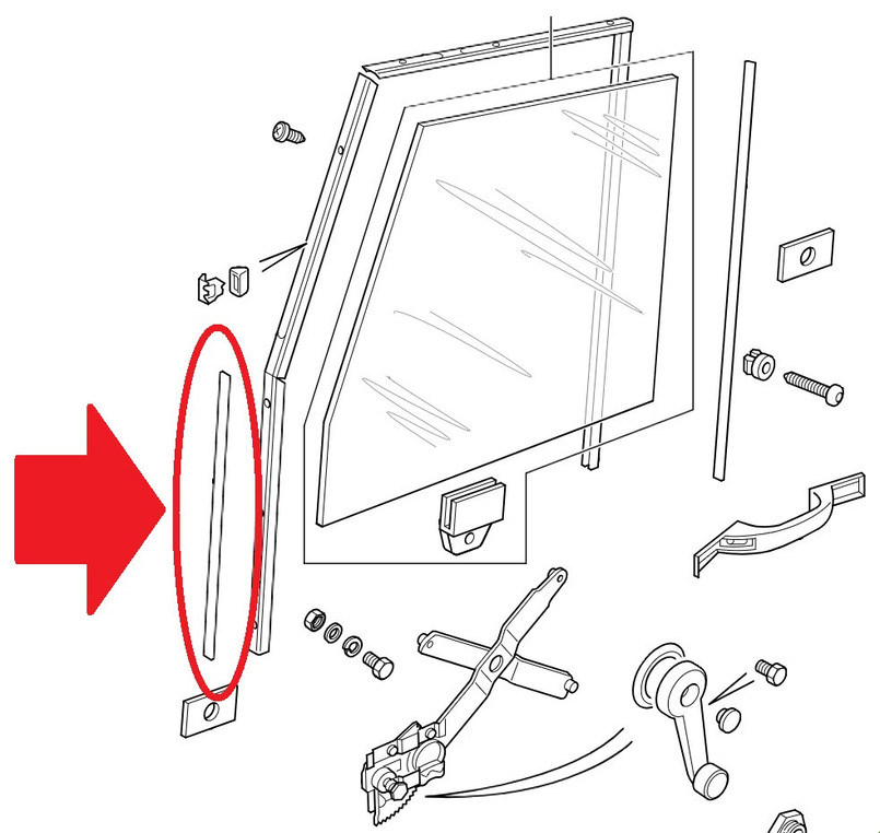 MUC4073 - Pair of Metal Shims for Land Rover Defender Window Channel - Fits to Rear Vertical Part of Front Door Window - up to 2001 Image 2