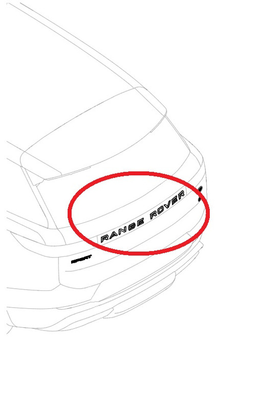 LRC10875 - Rear RANGE ROVER Badge Set - Black - L461 Range Rover Sport 2023 onwards - Genuine Land Rover Image 2