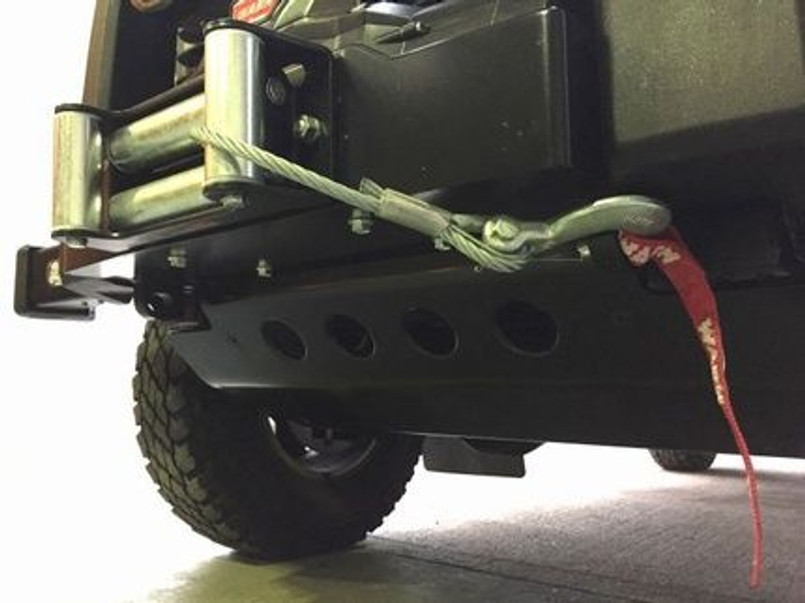 LRI37009 - Land Rover Defender Steering Guard - 8mm Aluminium - Black - fits TDi, TD5 and TDCi Puma Models - by Lucari Image 6