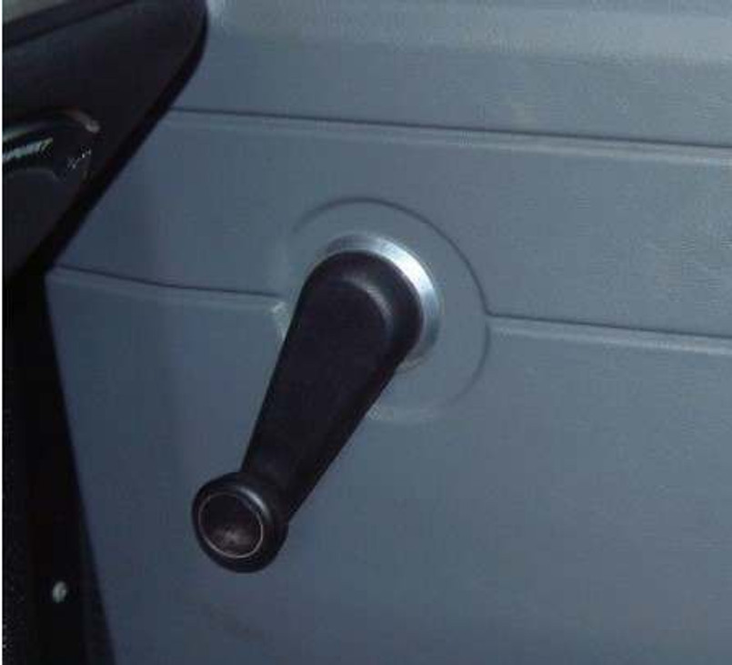 LRC1586 - Defender Aluminium Window Winder Surround Trim - Comes as a Pair - Will Fit All Defenders with Manual Windows - Manufactured in the UK by Croytec Image 1