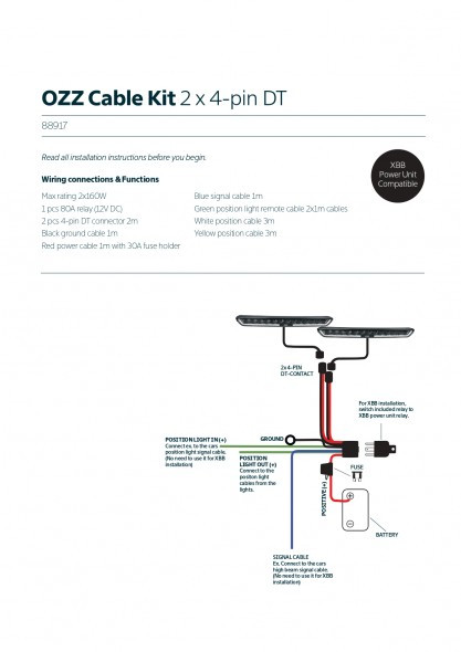 EXT00564 - OZZ Lights Cable kit 2x 4-pin DT Image 2