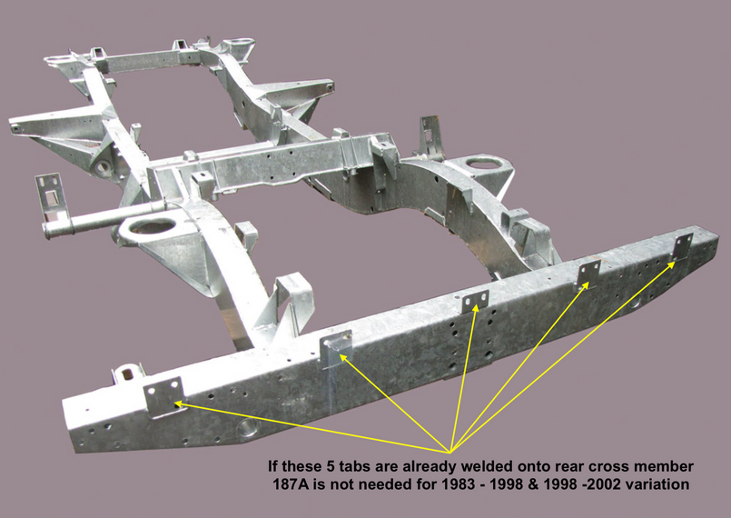 YRM510 - Galvanised Body to Chassis Brackets Kit - Land Rover Defender 90 - by YRM Image 1
