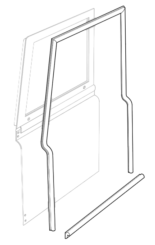 LRC10996 - Defender Front Door Seal Kit - Right and Left Hand Seals - Includes Upgraded Sill Seal - fits from 1983 to 2016 Land Rover Defenders Image 2