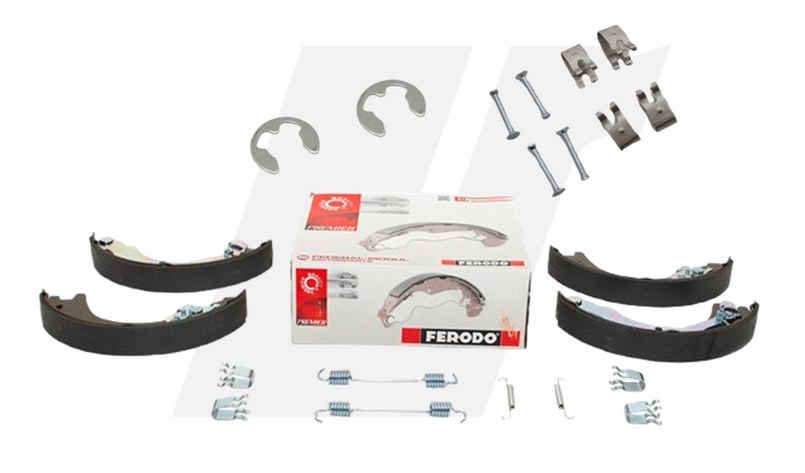 LR031947 - OEM Brake Shoes Kit by Ferodo - Range Rover Sport 2005-2013, Discovery 3 and Discovery 4 - Includes Fixings Image 1