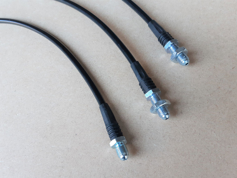 GL1227-BLACK - Extended Brake Hoses - 3 Line Kit - Defender 200TDi & 300TDi 1983-1998 - by Gwyn Lewis Image 2