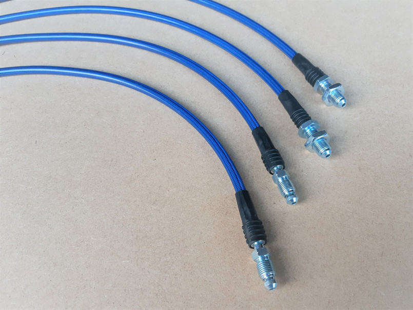 GL1230-BLUE - Extended Brake Hoses - 4 Line Kit - Defender 1999-2004 TD5 EARLY - With ABS - by Gwyn Lewis Image 2