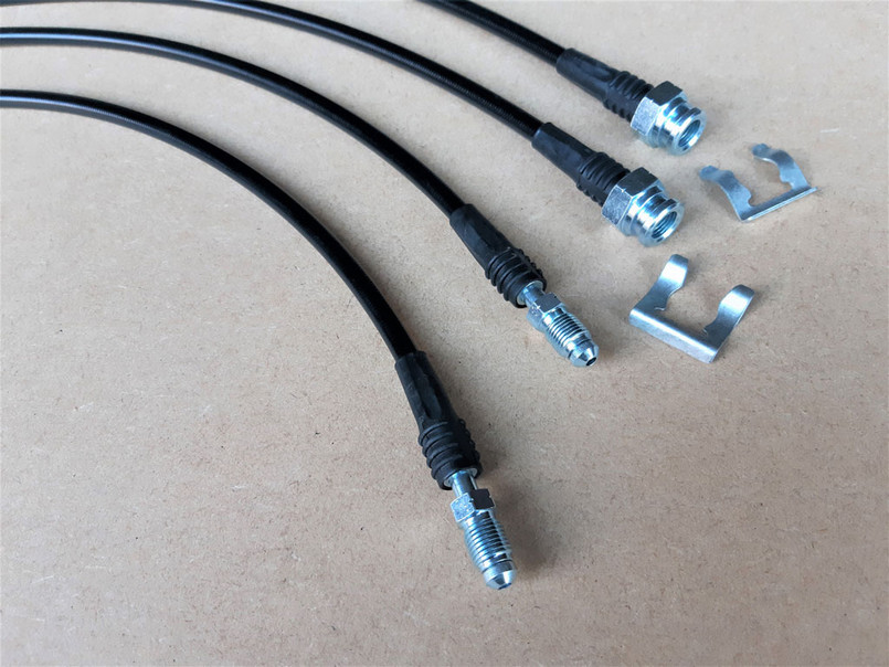 GL1235-BLACK - Extended Brake Hoses - 4 Line Kit - Defender 2004-2016 Late TD5 & PUMA - With ABS - by Gwyn Lewis Image 2