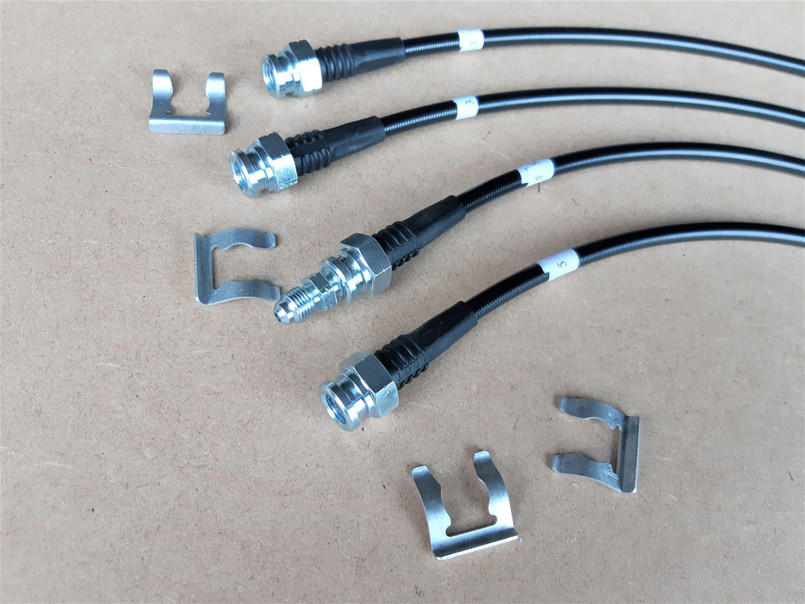 GL1235-BLACK - Extended Brake Hoses - 4 Line Kit - Defender 2004-2016 Late TD5 & PUMA - With ABS - by Gwyn Lewis Image 3