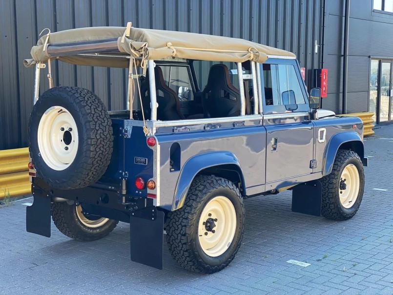 LUC-CAN90 - Sand Canvas Full Soft Top Hood - Sand Canvas - Available With or Without Side Windows - Land Rover Defender 90 Image 4