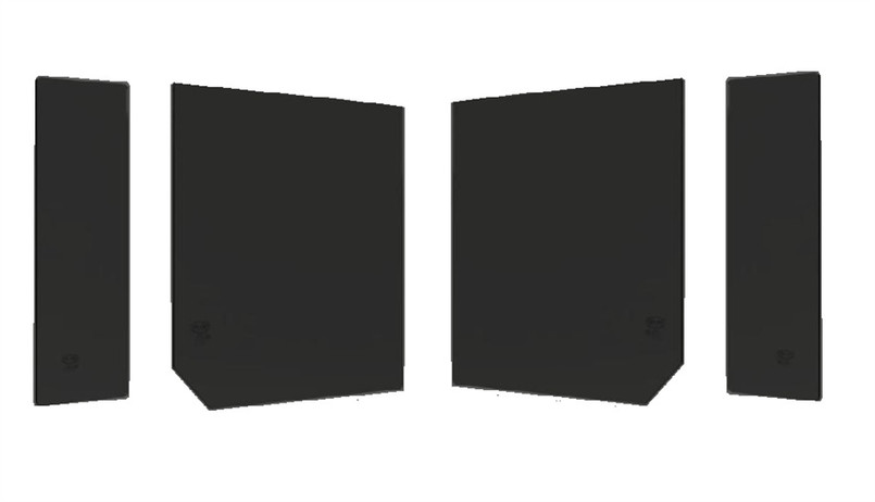 BG1207 - 4 Piece Dark Tinted Second Row Door Glass Kit - Defender 110 1983-2016 - 85% Tint - by BlakGlass® Image 1