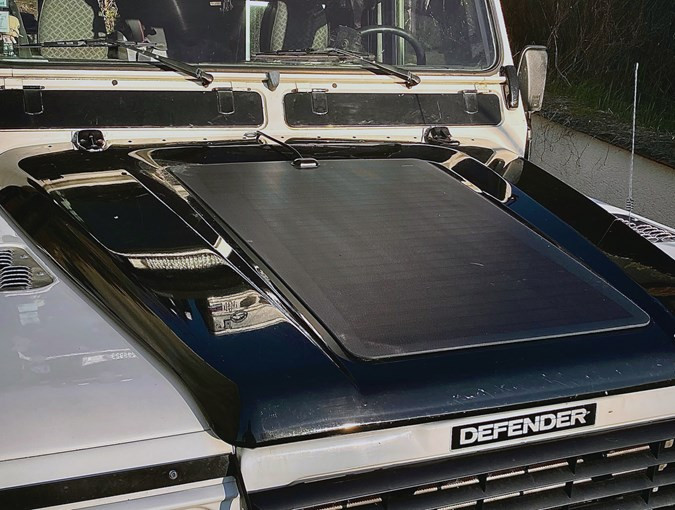 TF1900 - 75W Bonnet Mounted Solar Panel Kit - Defender 1983-2006 - by Terrafirma Image 1
