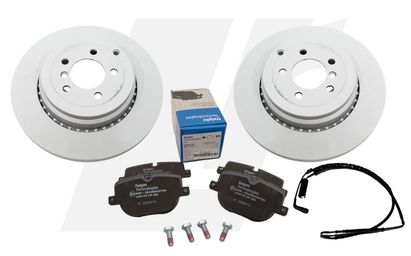 LRC11165 - Rear Brake Kit for Range Rover L322 - 4.4 TDV8 and 5.0 Petrol - Includes Delphi Branded Brake Discs and Pads Image 1