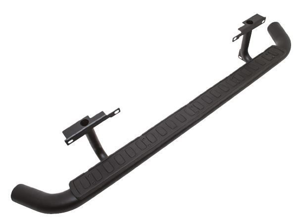 LR008375B - Defender Black SVX Tubular Side Steps With Rubber And Aluminium Top For 110 CSW (Fire And Ice Style In Black) *DAMAGED - REDUCED TO CLEAR* Image 1