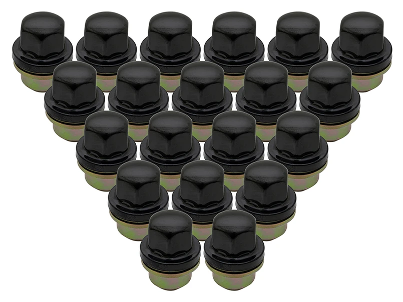 ANR3679 - Set of 20 Standard Black Wheel Nuts for Land Rover Discovery 2 and Range Rover P38 Image 1