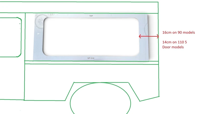 BG1219 - BlakGlass® Sliding Window & Panoramic Glass Cut Out Template made from Aluminium - by SP 4x4 Image 2