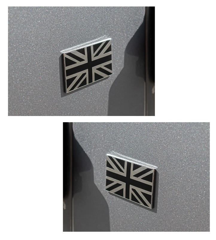 DA7637 - Kit of Two - Metal Self-Adhesive Black And Silver Union Jack - Comes as a Pair Image 1