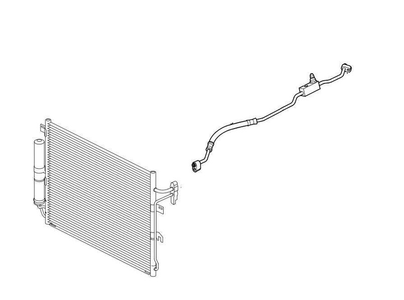 JUE500033 - Air Con Pipe for Range Rover Sport and Discovery 3 - Fits 2.7 up to end 2006 - From Condenser to Hose Image 1