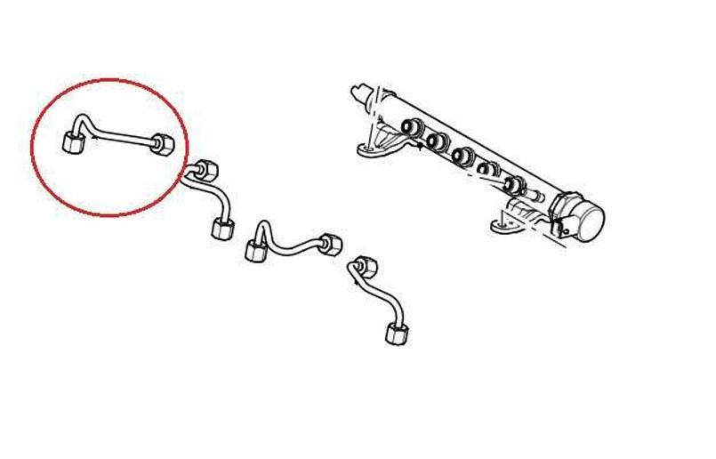 LR012754 - Fuel Injector Pipe Number 4 - For Diesel 2.2 - Fits Freelander 2, Range Rover Evoque and Discovery Sport - Genuine Land Rover Image 1