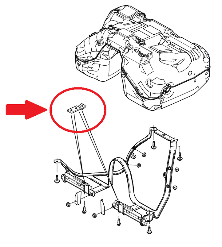LR021557 - Fuel Tank Bracket - Freelander 2 - 2.0 & 3.2 Petrol and 2.2 Diesel - Genuine Land Rover item Image 1