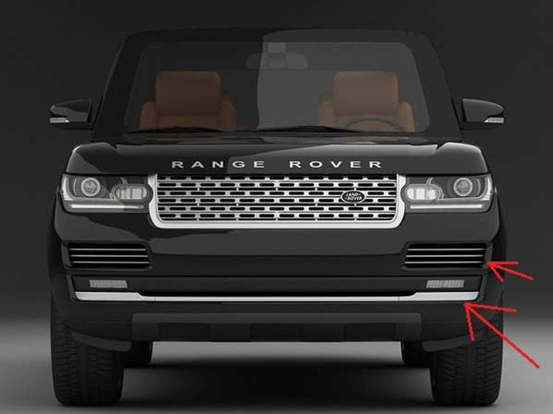 VPLGB0122 - Range Rover L405 Exterior Styling - Front Bumper Trim and Vents in Dark Atlas - Three Piece Kit - Genuine Land Rover Image 1